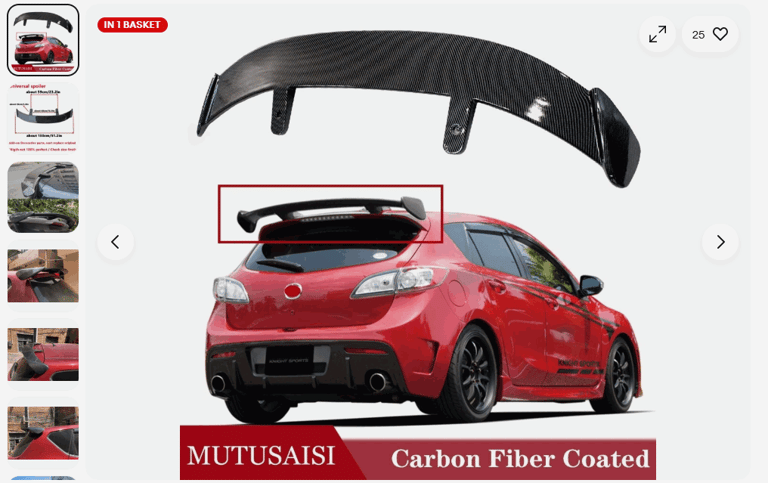 image for Car Spoiler Wing for Mazda 3 