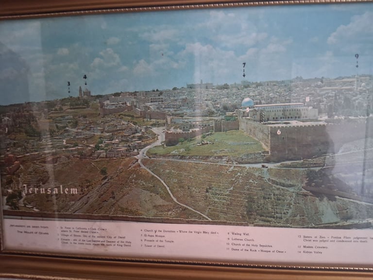 Framed panaramic photo of Jerusalem