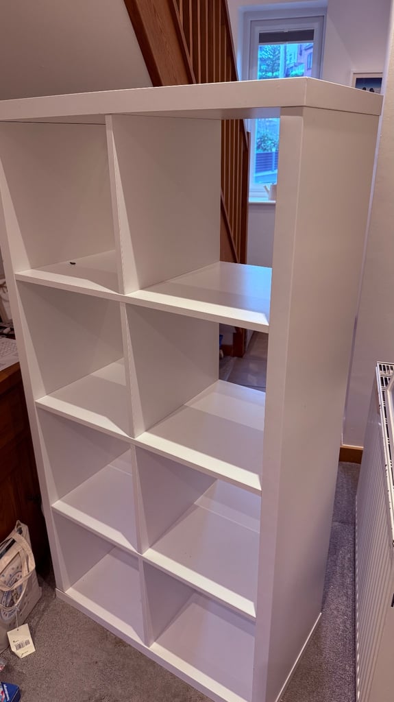 IKEA white Pax 8 storage shelf