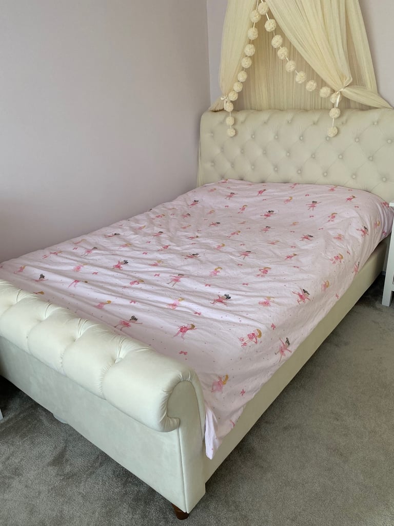 Upholstered Double Bed Frame and Blanket box.