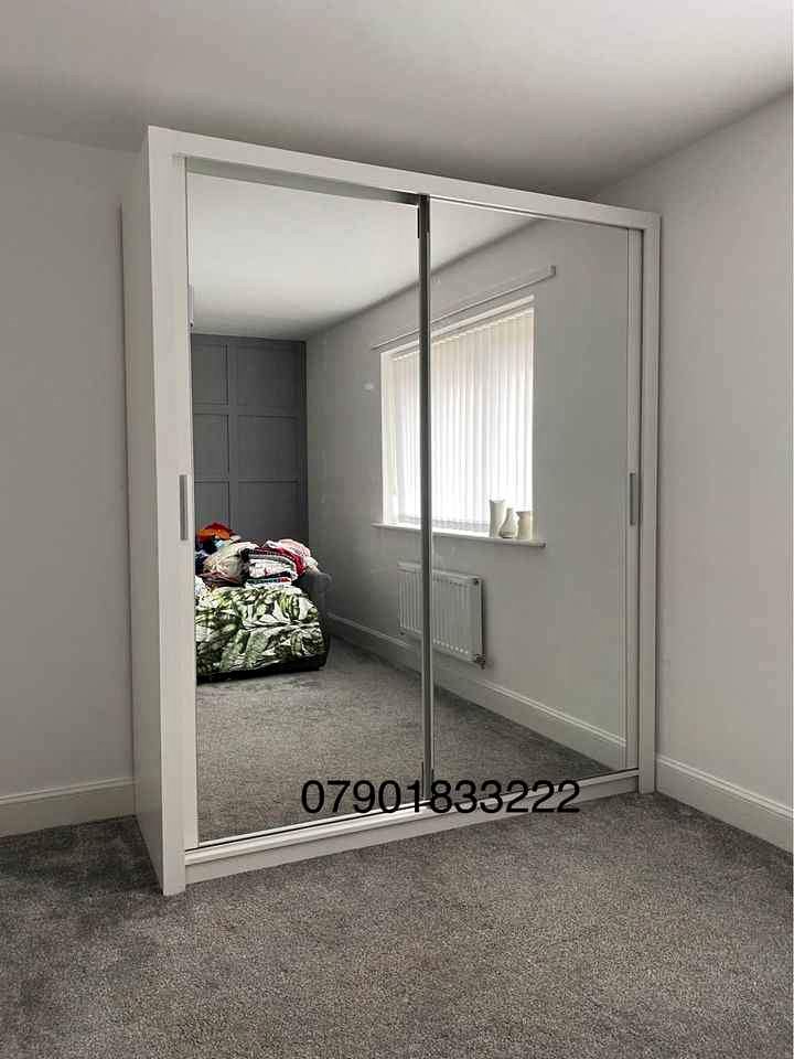 2&3 door wardrobe, sliding mirror doors wardrobes with drawers, shelfs, rails free delivery, COD
