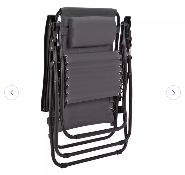 2 Folding Metal Zero Gravity Sun Lounger - Grey