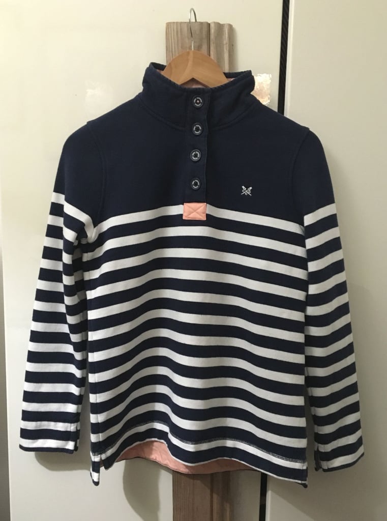 image for Out of stock Joules navy/white women's premium brushed cotton funnel neck sweatshirt 
