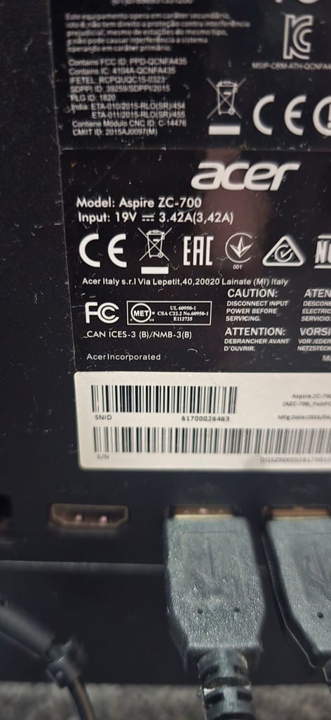 Acer zc-700 all in one pc for sale 