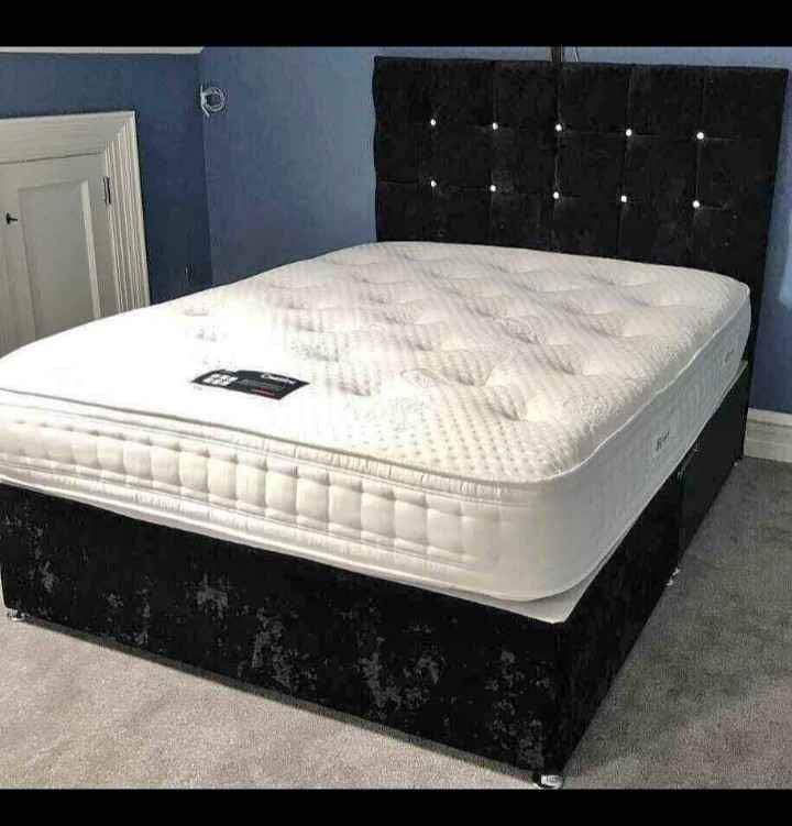 image for ✔👍small double bed with base head board and full foam mattress bed frame single