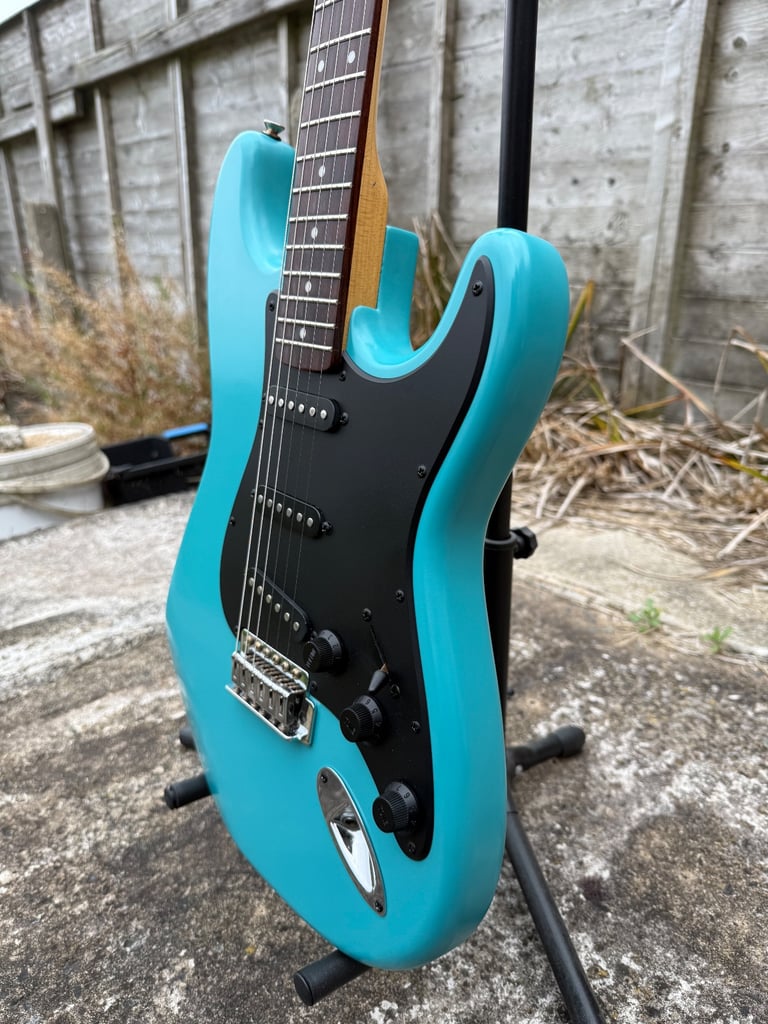 Custom Stratocaster electric guitar professionally setup & new strings 