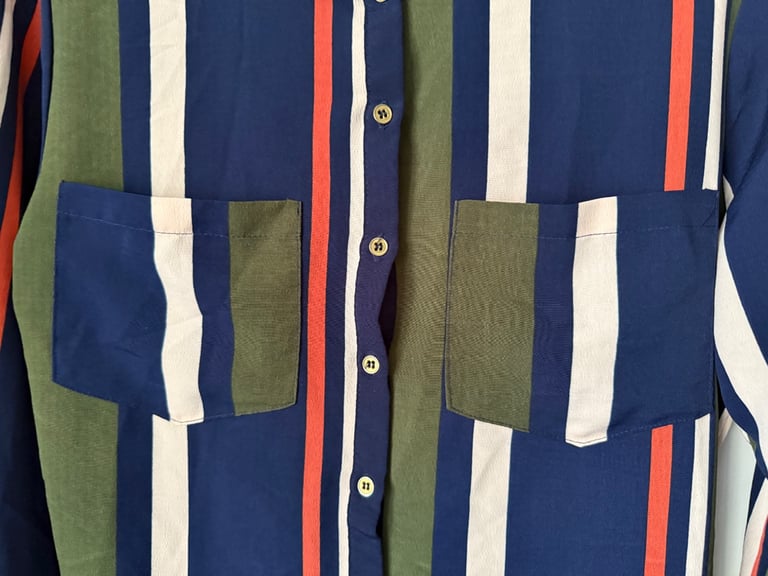 Striped multicoloured shirt dress, size 12/14