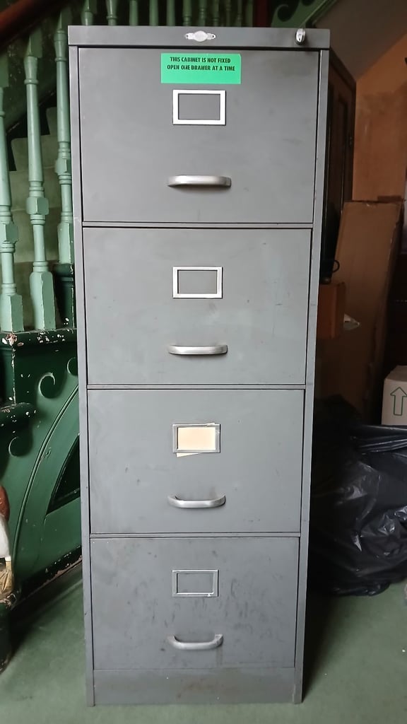 image for 4 drawer lockable metal filing cabinet with key