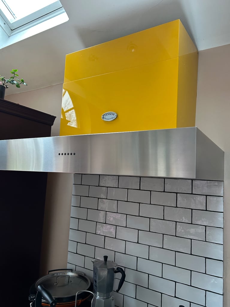 Lacanche cafe moderne yellow cooker hood 