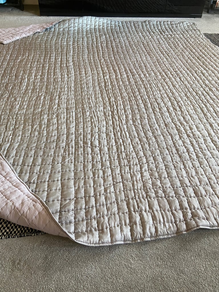 100% Grey silk bedspread Heals