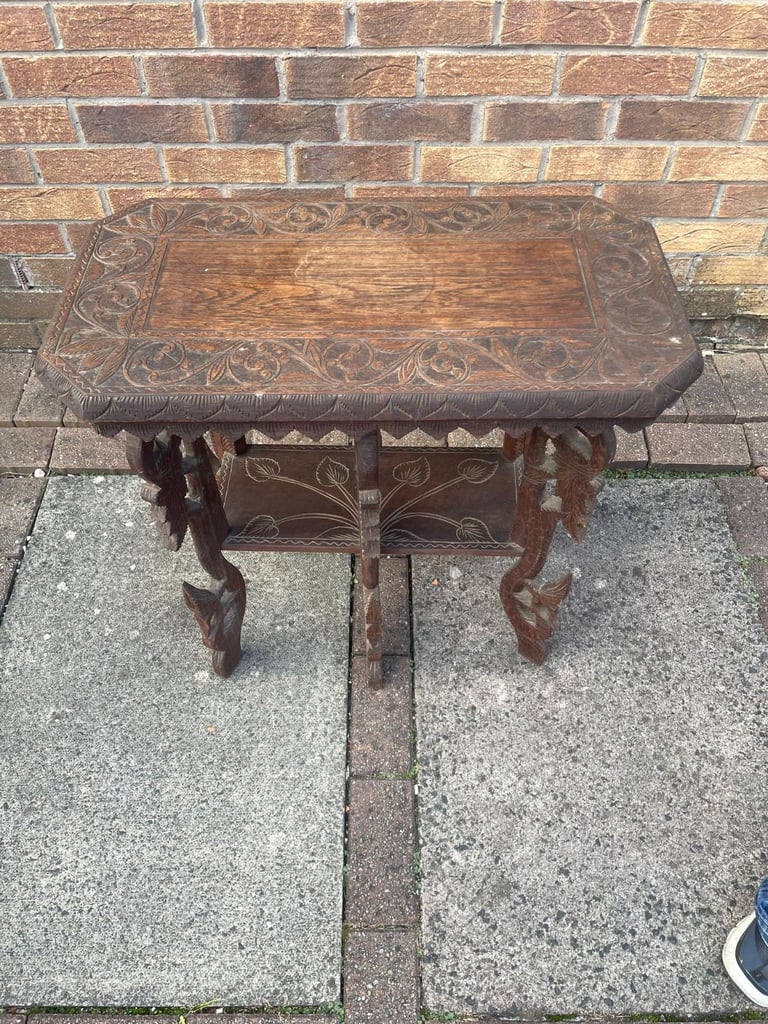 Indian antique carved small table 