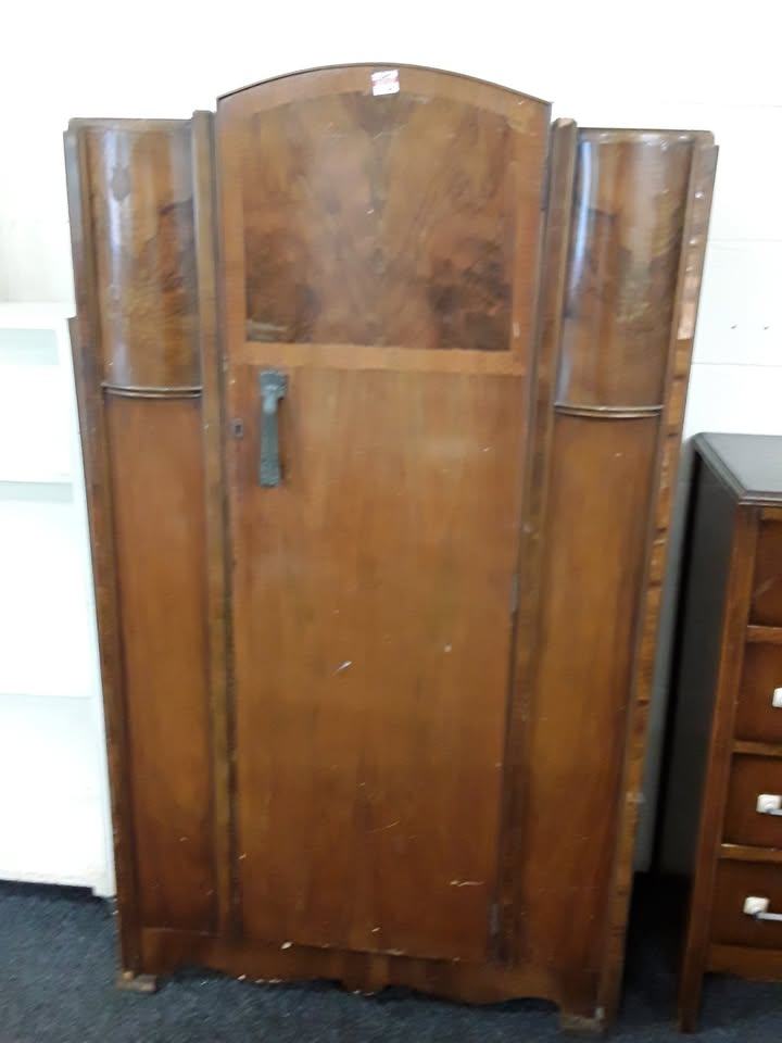 Vintage walnut & oak gentleman's wardrobe Low Cost Moves 2nd Hand Furniture STALYBRIDGE SK15 3DN