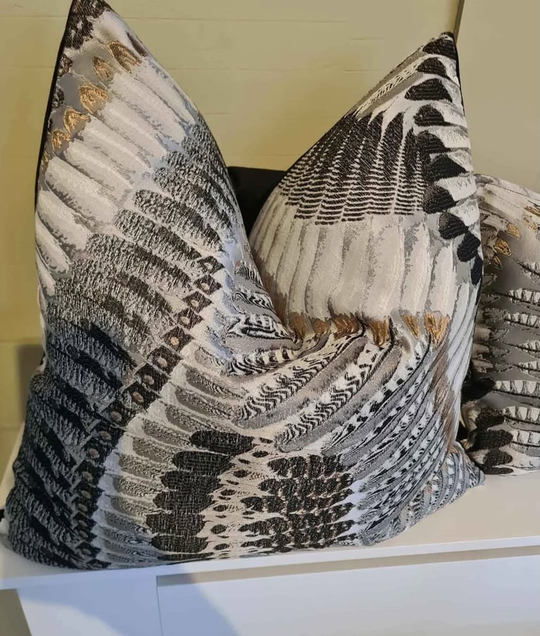 image for Stunning designer inspired suede cushions x 3 