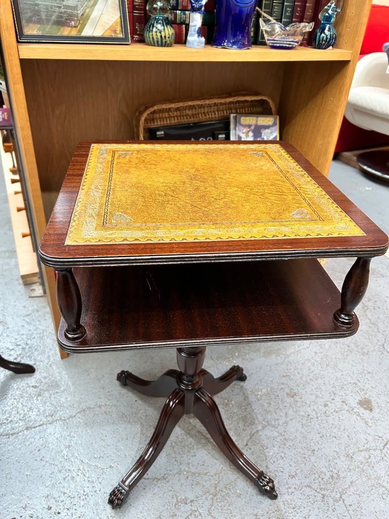 image for Vintage Leather Top Side Table £25 