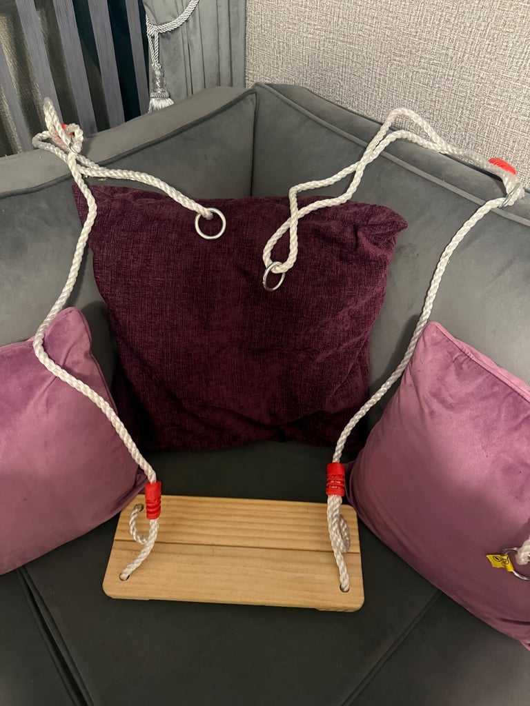 image for Trapeze Bar with Rings & Wooden Swing Seat