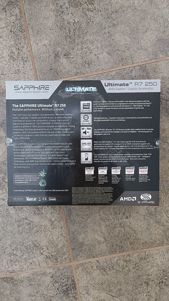 ATI Radeon R7 250 Silent Fan Less Passive Cooled Video Card