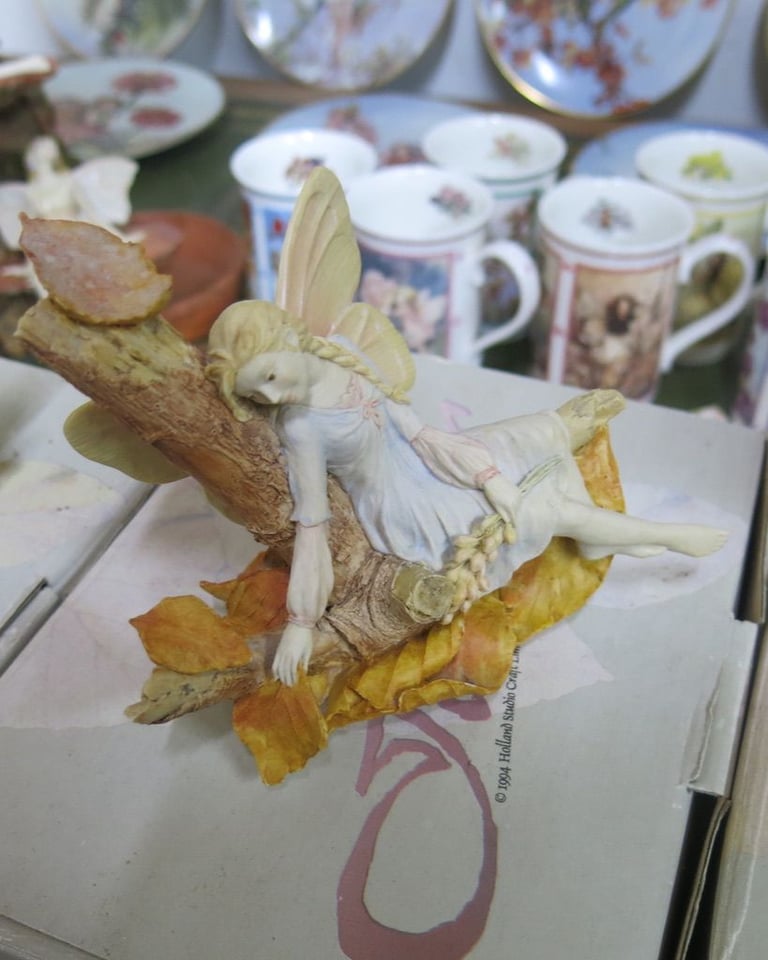 6 Jenny Oliver Flower Faerie hand crafted sculptures.£145 Limited edition 1994