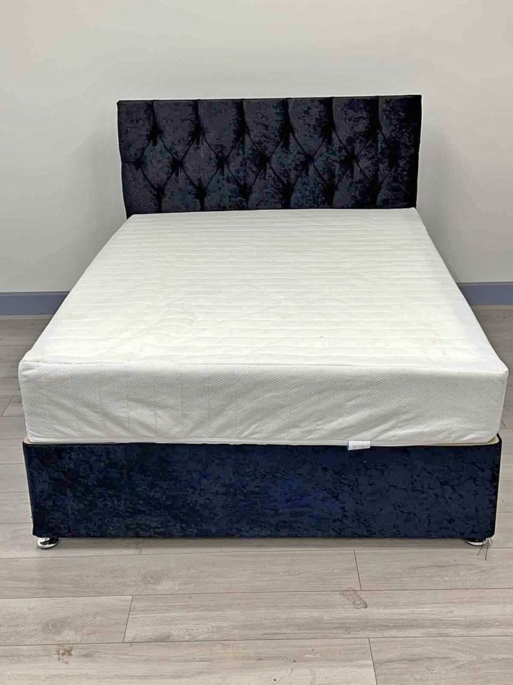 BRAND NEW DOUBLE AND SINGLE BED WITH HEADBORD BASE AND FOAM MATTRESS