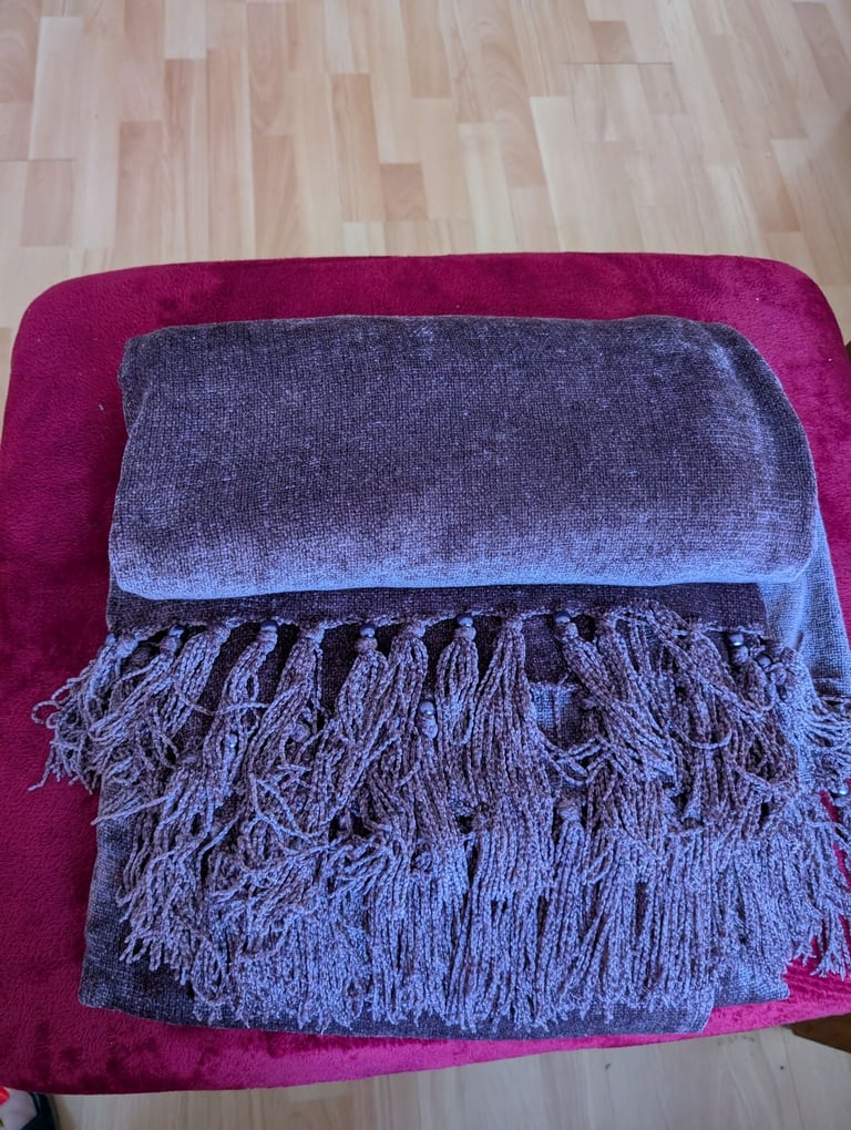 Laura Ashley amethyst beaded chenille throw