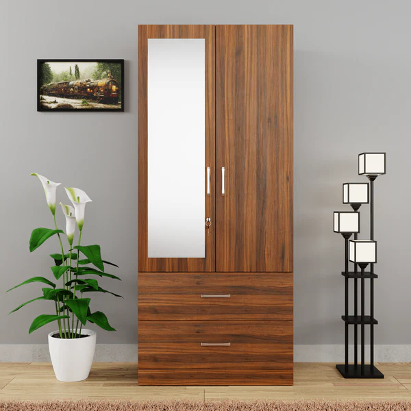 image for Brand new 2 Door Alina Wardrobe With Drawers & Mirror. COD