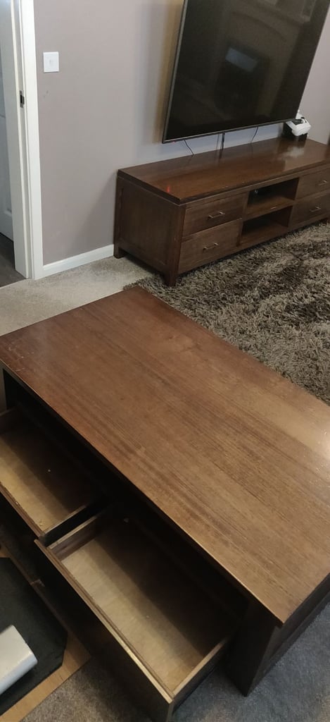 Solid Australian Oak Coffee Table with Drawers