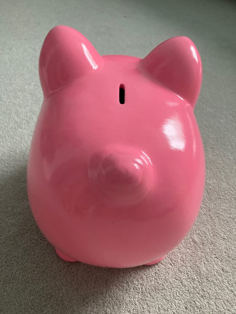 Large Ceramic Pink Piggy Bank