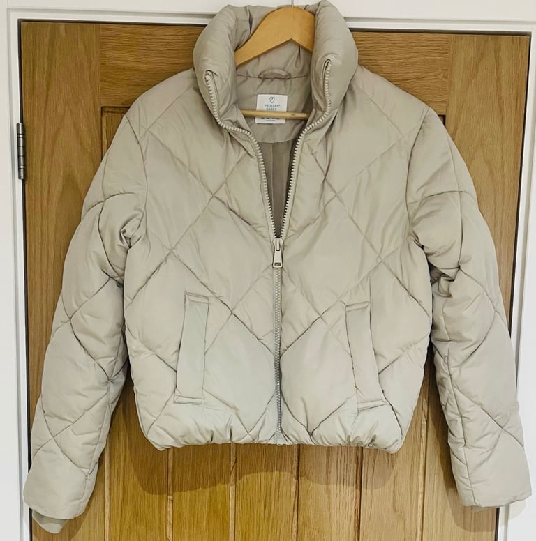 Cream Short Coat Jacket From Primark Size  XS  Quilted