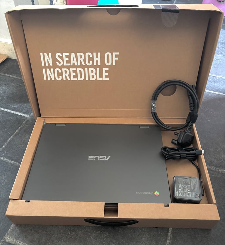 ASUS CM14 Flip 14” 2-in-1 Chromebook (MediaTek Kompanio 520, 128GB eMMC, Grey) + Stylus