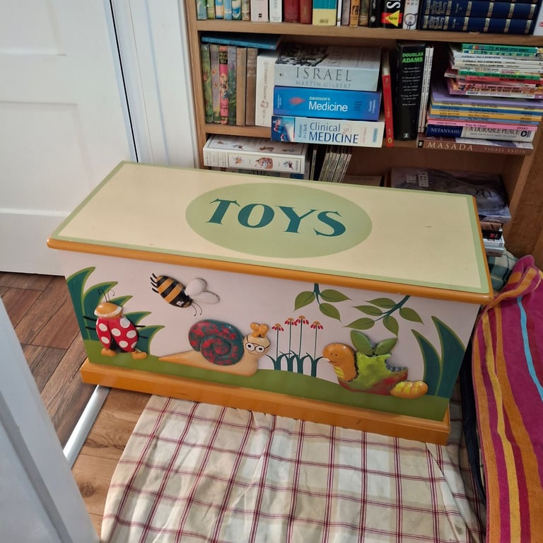 image for Large Wooden Toy Storage Box