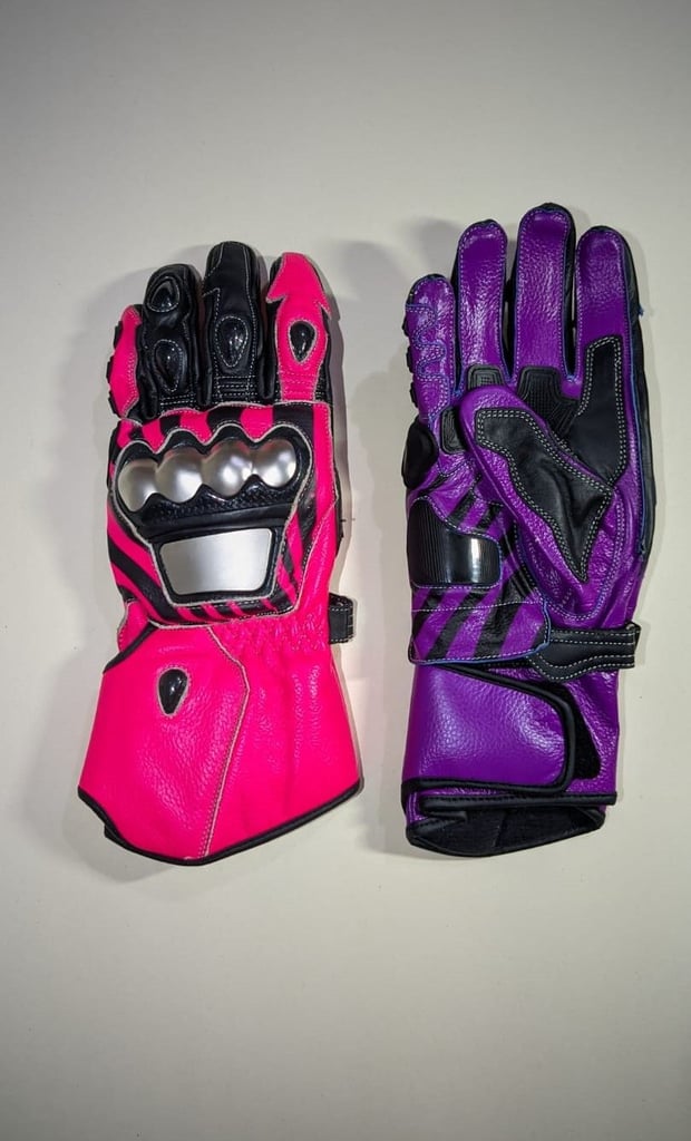 Motorcycle Leather Racing Gloves - Valentino Rossi VR46 MotoGP Leather Gloves