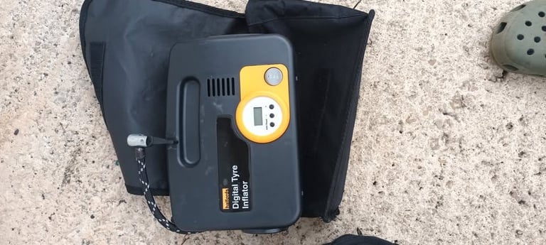 Car emergency kit (Halfords) + digital 12v car tyre inflation kit