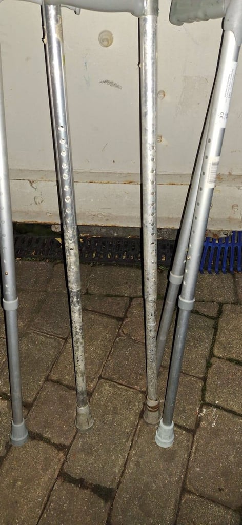 Disability Crutches Adjustable Height Aluminium Pair