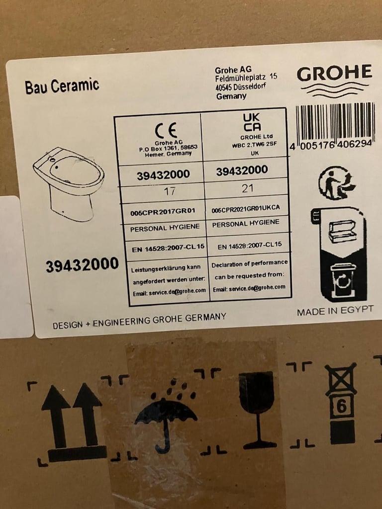 Bidet (Grohe Bau Floor Standing Bidet) NEW