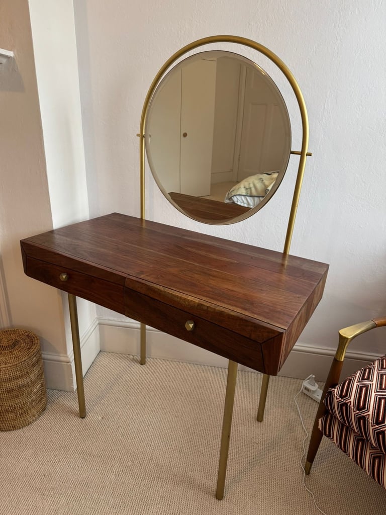 image for Lovely mid-century-style dressing table with large built-in mirror