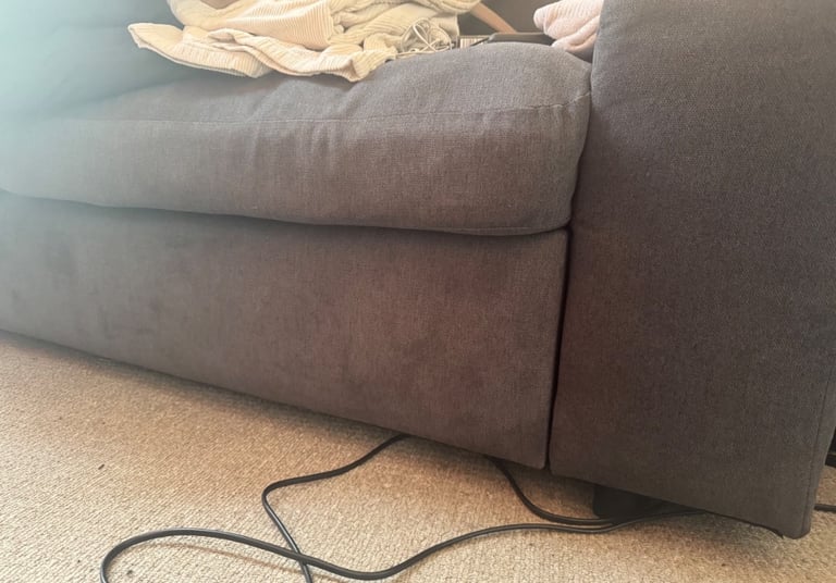 Habitat Holme 3 Seater Fabric Sofa - Charcoal