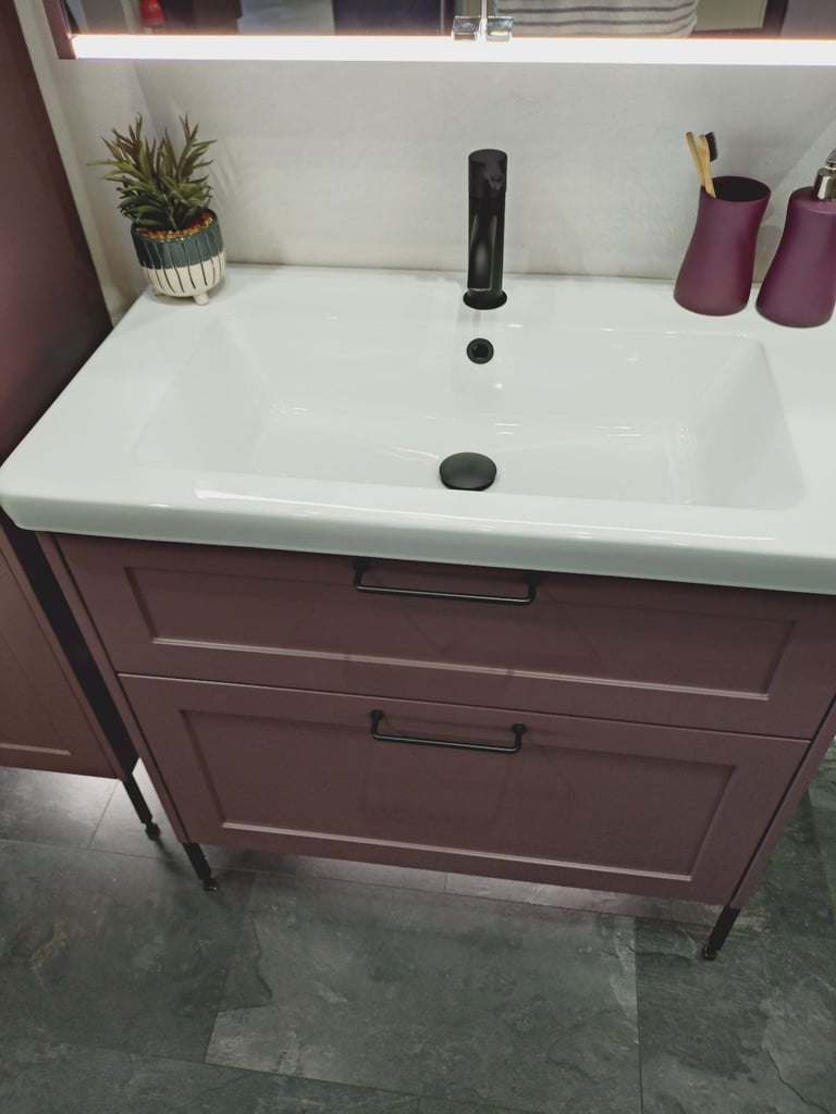 Dansani Luna 80cm Vanity Set Chalky Plum *Manufacturers Ex-display* rrp £6794