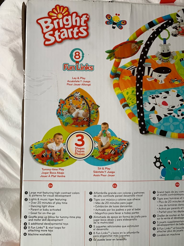 Bright starts spots and stripes baby gym play mat