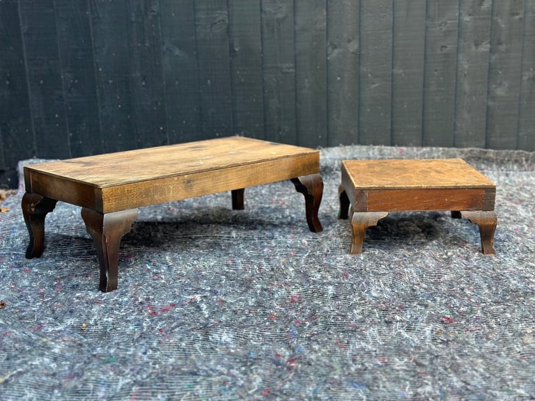 image for Set of two vintage wooden footstools 