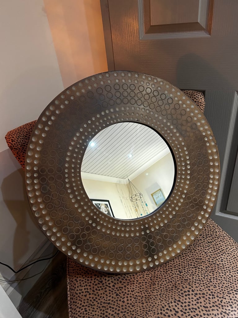Round Wooden Mirror