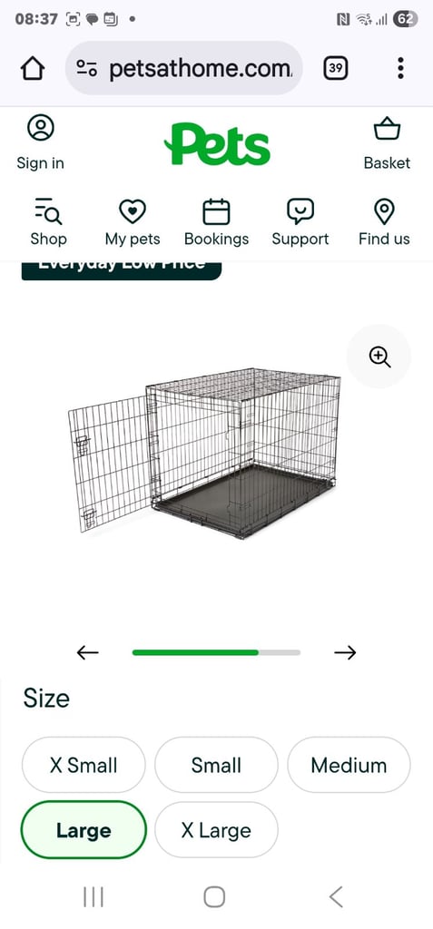 image for Single Door Folding Dog Crate Black 