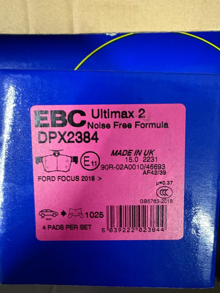 EBC GD2184 Rear Brake Discs, Ultimax 2 Brake Pads For Ford Focus Mk4 