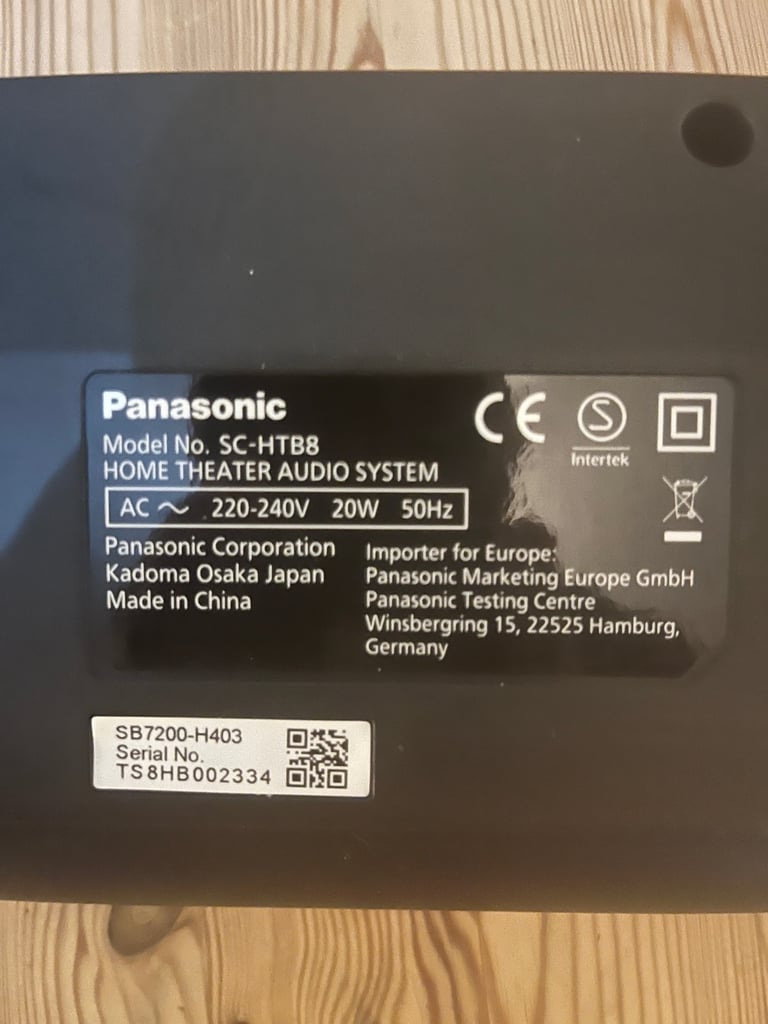 Panasonic Home Theatre System (Soundbar)
