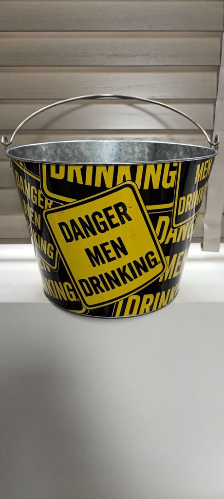 Metal Danger Men Drinking Beer Cooler