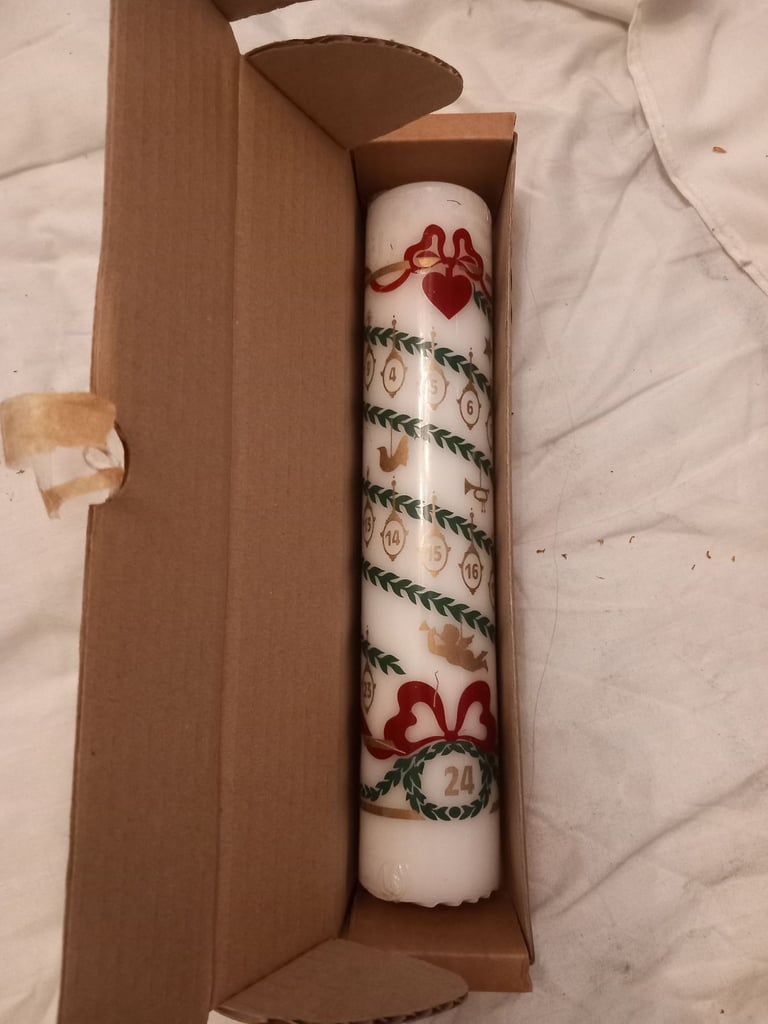 image for Christmas advent pillar candle, brand new 