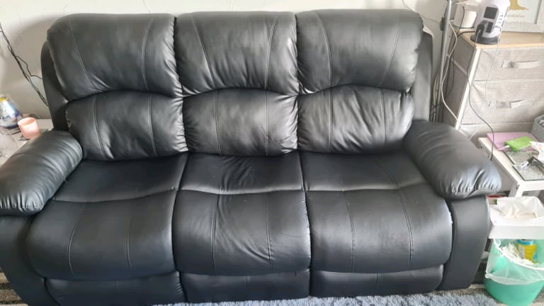 Leather look sofa