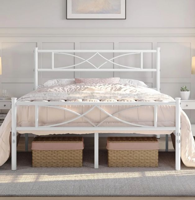 image for Double bed with hybrid mattress