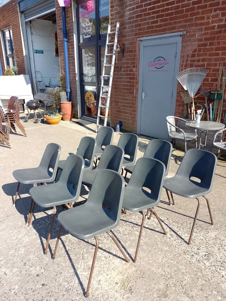 Black stacking chairs, Ref:18326 10 available @£10 each £10.00