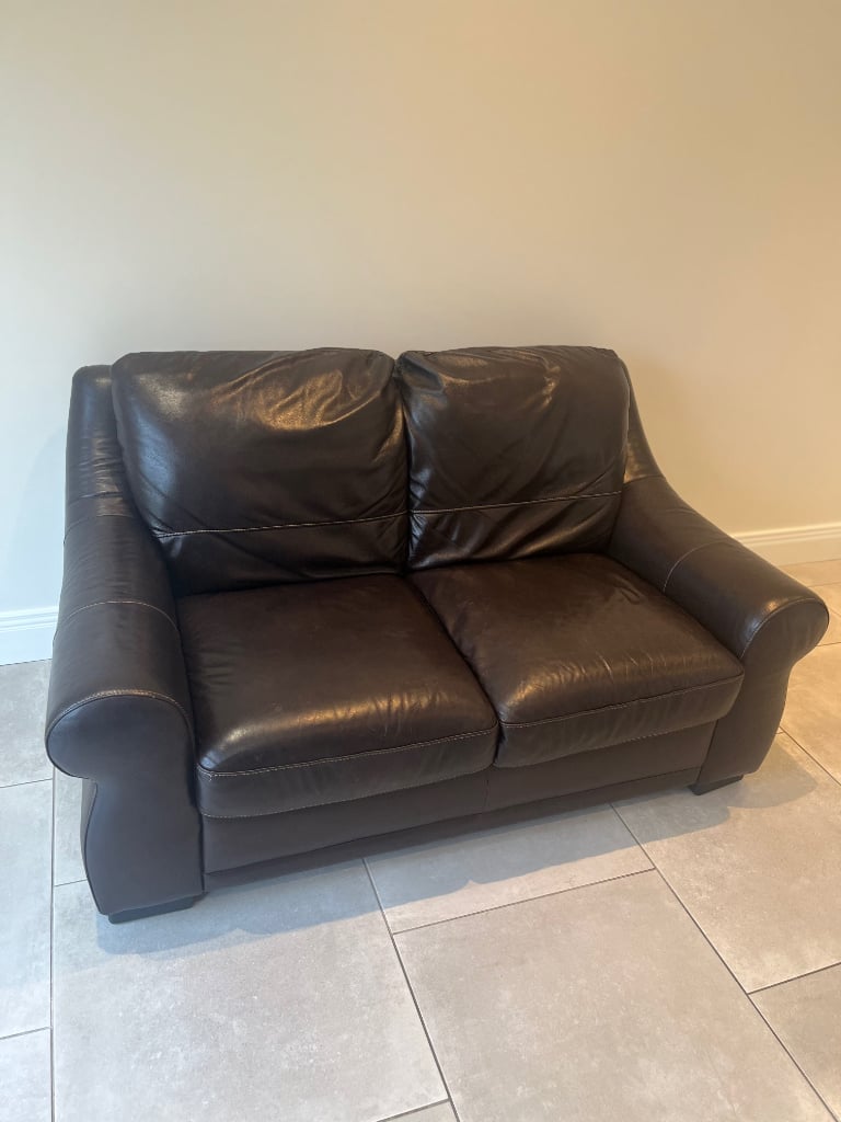 Brown Leather 2 Seater Sofa For In