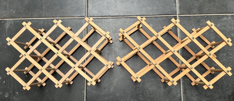 image for Two Wooden Bottle Racks
