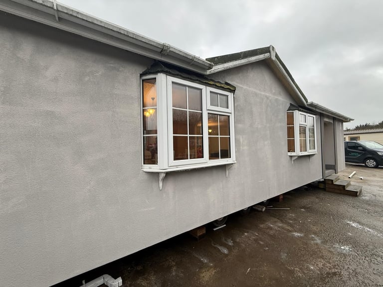 MASSIVE 48x20ft Roughcast Centre Lounge Mobile Home - Offsite Sale, Private Land